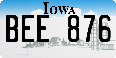 IA license plate BEE876