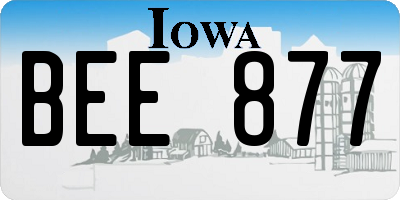 IA license plate BEE877