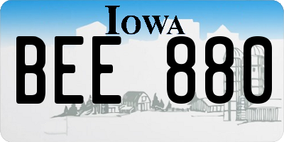 IA license plate BEE880