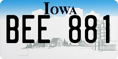 IA license plate BEE881