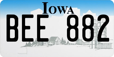 IA license plate BEE882