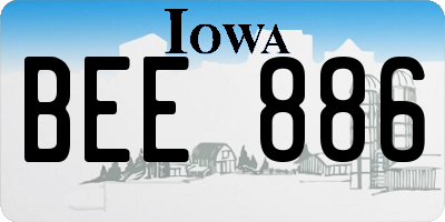 IA license plate BEE886