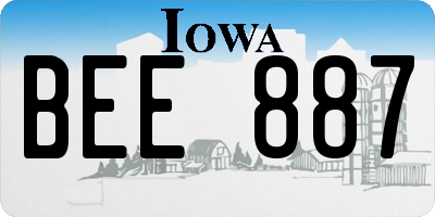 IA license plate BEE887