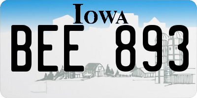 IA license plate BEE893