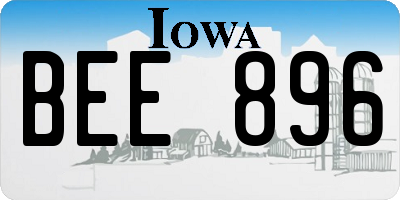 IA license plate BEE896