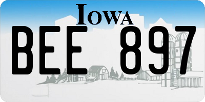 IA license plate BEE897