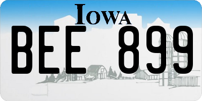 IA license plate BEE899