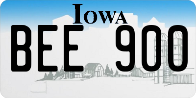IA license plate BEE900