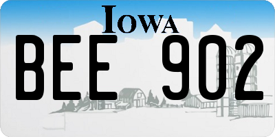 IA license plate BEE902
