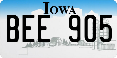 IA license plate BEE905