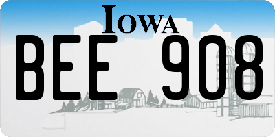 IA license plate BEE908