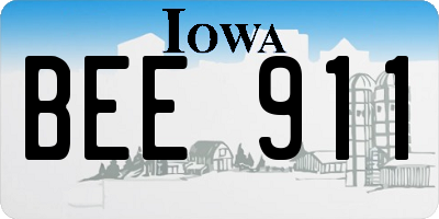 IA license plate BEE911