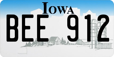 IA license plate BEE912