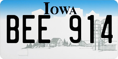 IA license plate BEE914