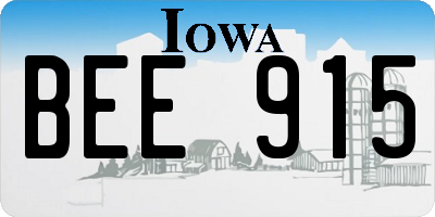 IA license plate BEE915