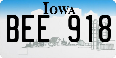 IA license plate BEE918