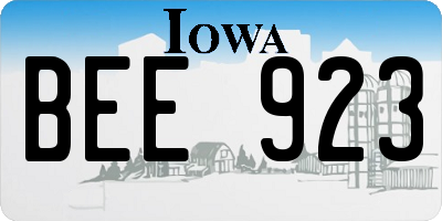 IA license plate BEE923