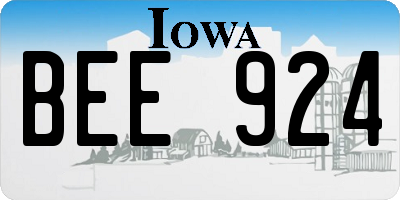 IA license plate BEE924