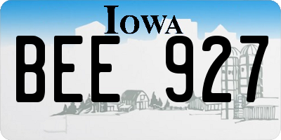 IA license plate BEE927