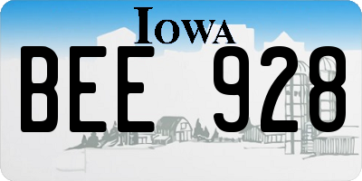 IA license plate BEE928
