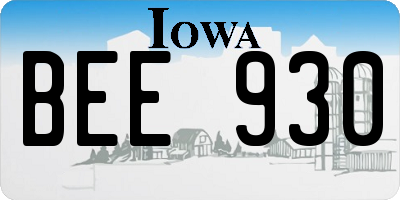 IA license plate BEE930