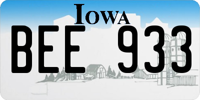IA license plate BEE933