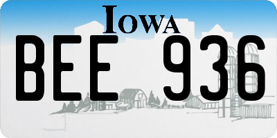 IA license plate BEE936