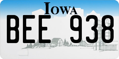 IA license plate BEE938