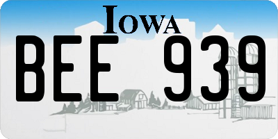 IA license plate BEE939