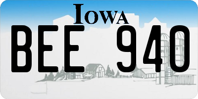 IA license plate BEE940