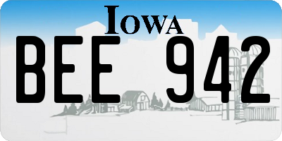 IA license plate BEE942