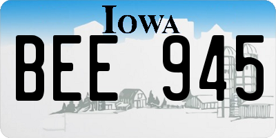 IA license plate BEE945