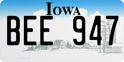 IA license plate BEE947
