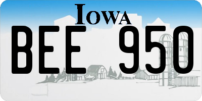 IA license plate BEE950