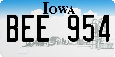 IA license plate BEE954