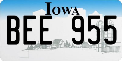 IA license plate BEE955