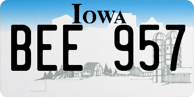 IA license plate BEE957
