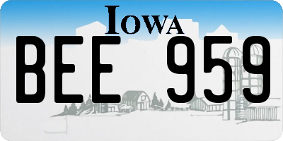 IA license plate BEE959