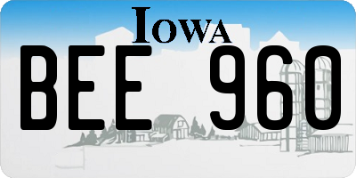 IA license plate BEE960