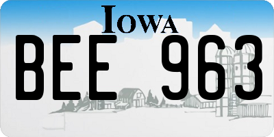 IA license plate BEE963