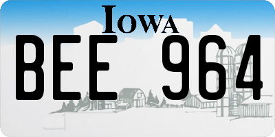 IA license plate BEE964