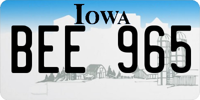 IA license plate BEE965