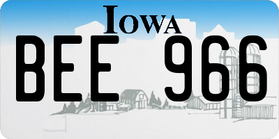 IA license plate BEE966