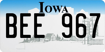 IA license plate BEE967