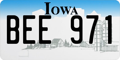 IA license plate BEE971