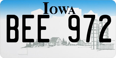 IA license plate BEE972