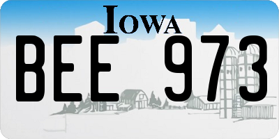 IA license plate BEE973