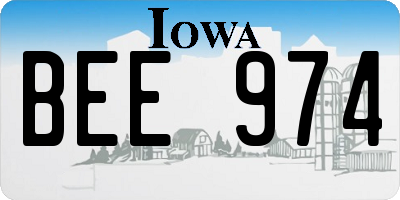 IA license plate BEE974