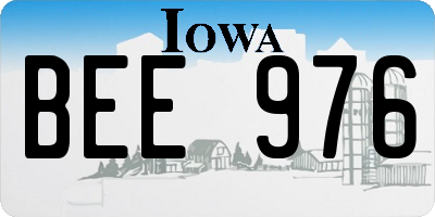 IA license plate BEE976