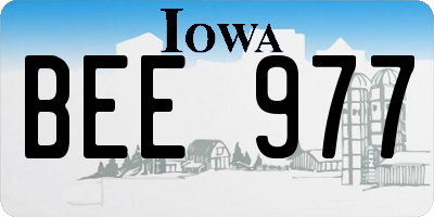 IA license plate BEE977